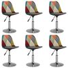 vidaXL Obrotowe krzesła stołowe, 6 szt., obite patchworkową tkaniną