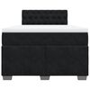 vidaXL Ł&oacute;żko kontynentalne z materacem, czarne, 120x200 cm, aksamit