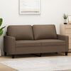vidaXL Sofa 2-osobowa, brązowa, 140 cm, tapicerowana tkaniną