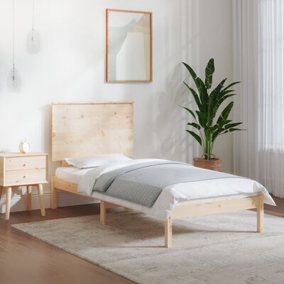 vidaXL Rama łóżka, lite drewno, 90x190 cm, pojedyncza