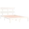 vidaXL Rama łóżka, biała, lite drewno, 180x200 cm