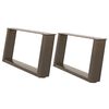 vidaXL Nogi do stolika kawowego w kształcie litery U 2 szt. Naturalna stal 60x(30-31) cm Stal
