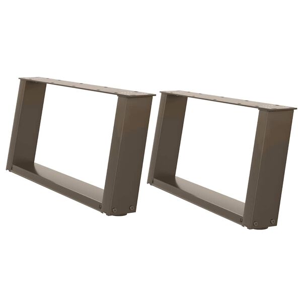 vidaXL Nogi do stolika kawowego w kształcie litery U 2 szt. Naturalna stal 60x(30-31) cm Stal