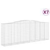 vidaXL Kosze gabionowe, 7 szt, 400x50x140/160 cm, galwanizowane żelazo