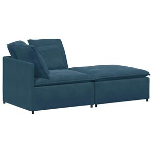 vidaXL Sofa modułowa z podn&oacute;żkiem i poduszkami Velvet Blue