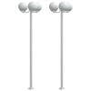 vidaXL Stojące lampy ogrodowe, 2 szt, srebrne, 215 cm, stal nierdzewna