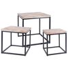 H&S Collection Zestaw 3 stolik&oacute;w bocznych, drewno tekowe