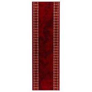 vidaXL Dywan Bieżnik FLORNES Tkany czerwony Diamenty 67 x 150 cm PP