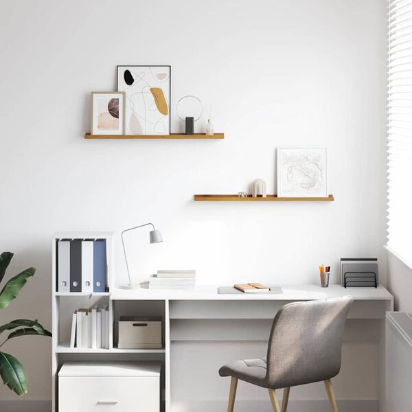 vidaXL P&oacute;łka ścienna z p&oacute;łką 2 pcs Beżowy 80 x 9 x 3 cm