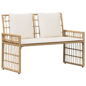 vidaXL Ławka ogrodowa 2 -Seater 116 x 55 x 82 cm Stal i poli rattan