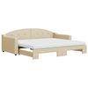 vidaXL Sofa rozsuwana z materacami, kremowa, 90x200 cm, tkanina