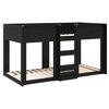 vidaXL Ł&oacute;żko piętrowe dla dzieci Czarny Dąb 100 x 200 cm
