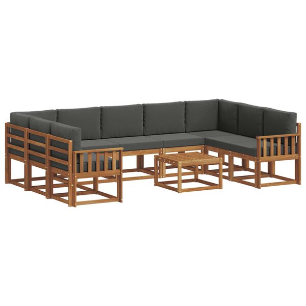 vidaXL Zestaw sof na zewnątrz 10 pcs Naturalny i Antracytowy