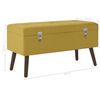 vidaXL Ławka ze schowkiem, musztardowa, 80 cm, aksamitna