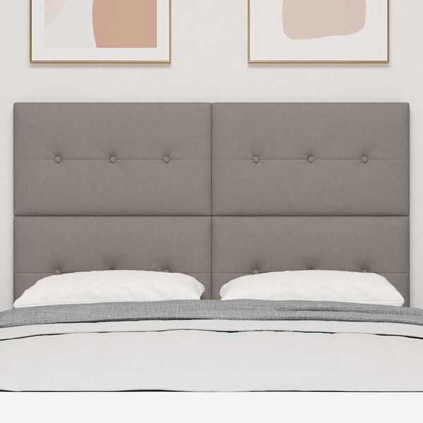 vidaXL Zagł&oacute;wek Z zagł&oacute;wkiem Ciemnoszary 144 cm Sk&oacute;ra ekologiczna