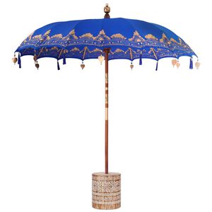 vidaXL Baliński Parasol z Bazą niebieski 215 x 215 x 260 cm