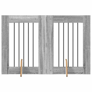 vidaXL Bramka dla ps&oacute;w z podp&oacute;rkami 2 pcs Szary Sonoma 60 x 80 cm