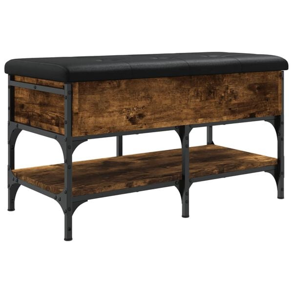 vidaXL Ławka na buty, przydymiony dąb, 82x42x45 cm