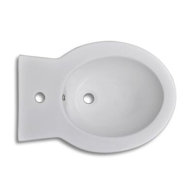 vidaXL Toaleta ceramiczna z bidetem, biała