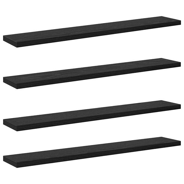vidaXL P&oacute;łka na książki 4 pcs Czarny 60 x 10 x 1,5 cm
