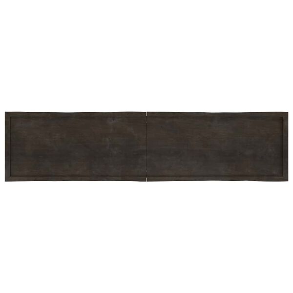 vidaXL Blat, ciemnobrązowy 220x50x(2-6)cm drewno z naturalną krawędzią