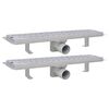 vidaXL Odpływ prysznicowy liniowy, 2 szt., fale, 530x140 mm, stal