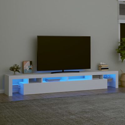vidaXL Szafka pod TV z oświetleniem LED, biała, 260x36,5x40 cm