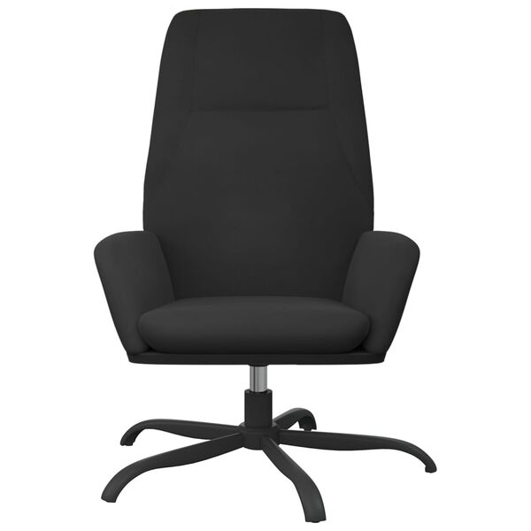 vidaXL Fotel wypoczynkowy, czarny, sztuczna sk&oacute;ra zamszowa