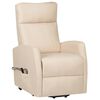 vidaXL Podnoszony fotel masujący, kremowa, tkanina
