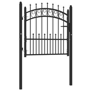 vidaXL Brama ogrodzeniowa EMMEN z kolcami stalowa 104x87 cm czarna