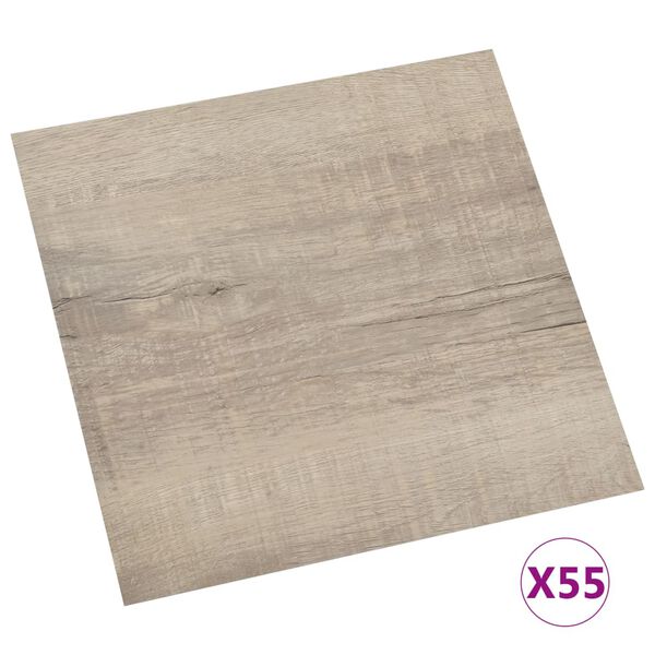 vidaXL Samoprzylepne panele podłogowe, 55 szt., PVC, 5,11 m², taupe