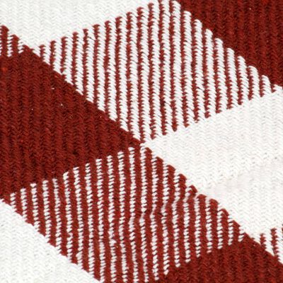 vidaXL Bawełniana narzuta w kratę, 125 x 150 cm, kamienna czerwień