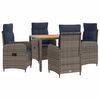 vidaXL Zestaw do jedzenia na zewnątrz 5 szt. Grey and Navy Blue
