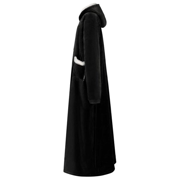 vidaXL Bluza-koc Czarny 130 x 82 cm Fleece i Flanela