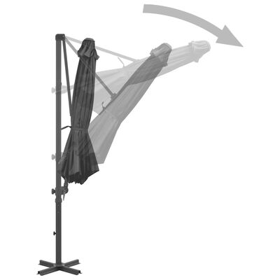 vidaXL Parasol wiszący z aluminiowym słupkiem, 300 cm, antracytowy