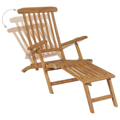 vidaXL Krzesła ogrodowe z podnóżkami, 2 szt., lite drewno tekowe