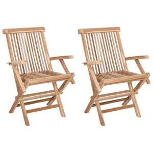 vidaXL Składane krzesło ogrodowe 2 szt. naturalny Lite drewno teakowe