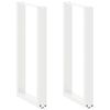 vidaXL Nogi do stołu barowego w kształcie litery U 2 szt. Białe 50x(90-91) cm Stal