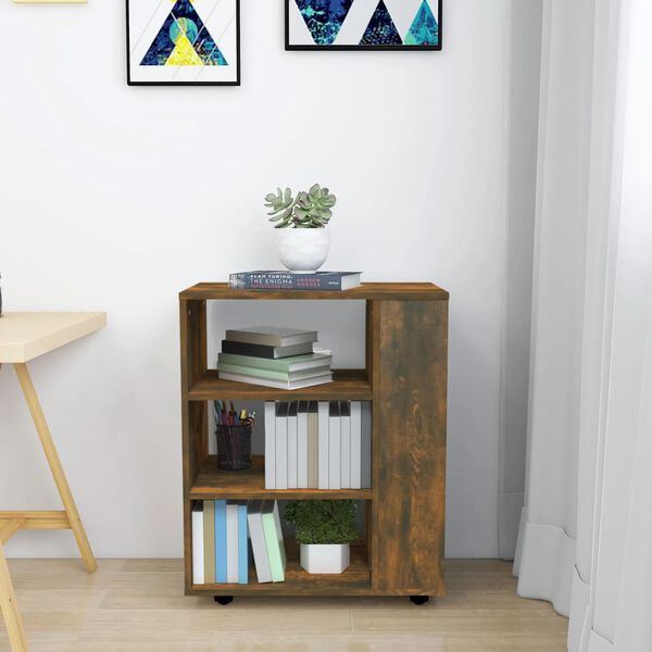 vidaXL Szafka na k&oacute;łkach, przydymiony dąb, 60x35x75 cm