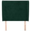 vidaXL Zagł&oacute;wek uszak, ciemnozielony, 103x23x118/128 cm, aksamit