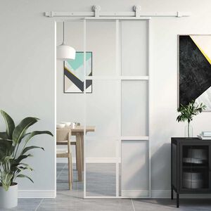 vidaXL Drzwi przesuwne, złote, 76x205 cm, szkło hartowane i aluminium