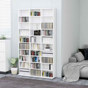 vidaXL Szafka na CD, biała, 102x23x177,5 cm, materiał drewnopochodny