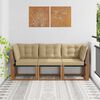 vidaXL Modułowa sofa na zewnątrz z poduszką 3 Sztuka Naturalny