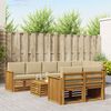 vidaXL Zestawy sof 9 pcs Naturalny i Beżowy Lite Drewno Akacji