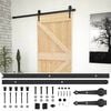 vidaXL Drzwi przesuwne Naturalny i czarny 90 x 210 cm