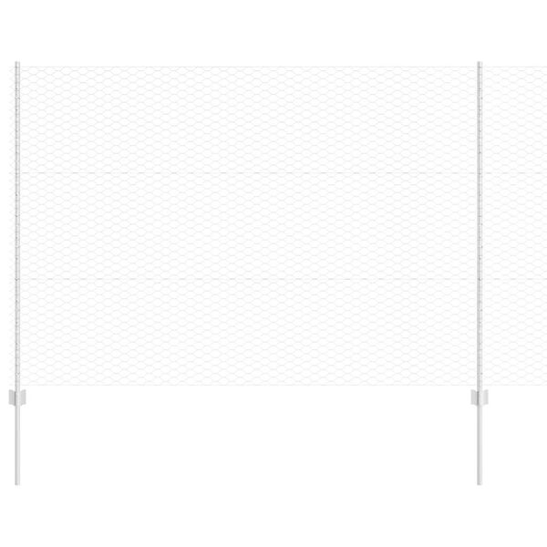 vidaXL Ogrodzenie z słupkiem Srebrny 1,5 x 25 m Stal