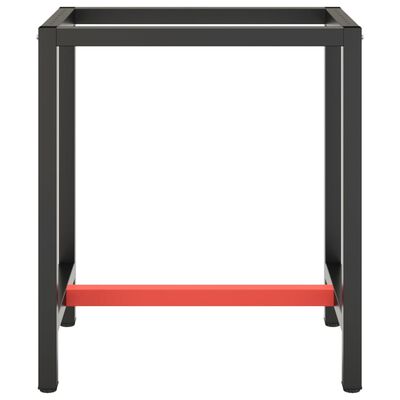 vidaXL Rama do stołu roboczego, czerwono-czarna, 70x50x79 cm, metal