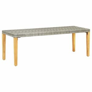 vidaXL Ławka ogrodowa, 80 cm, polirattan, szara