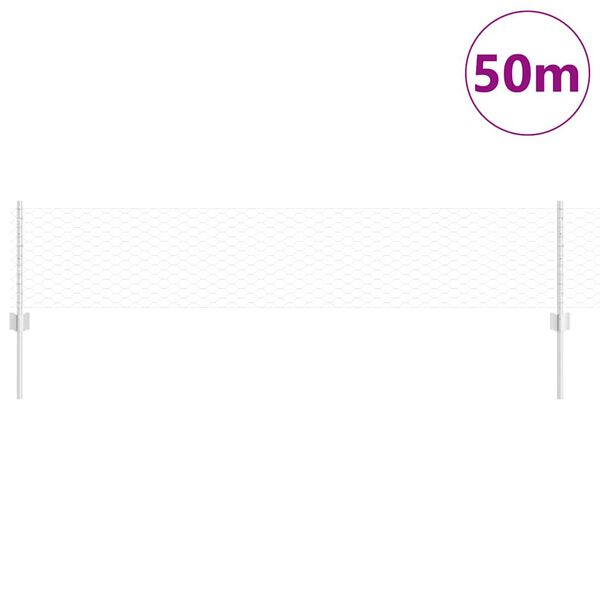 vidaXL Płot i Słup Szary 0,4 x 50 m Stal