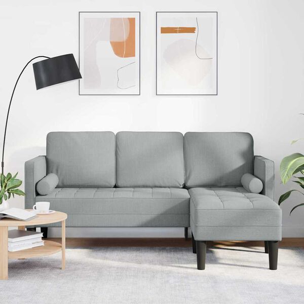 vidaXL Zestaw Sof Jasnoszary 173 x 131 x 67 cm tkanina